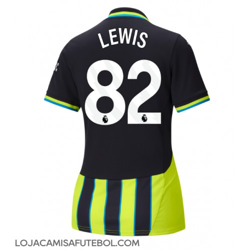 Camisa de Futebol Manchester City Rico Lewis #82 Equipamento Secundário Mulheres 2024-25 Manga Curta